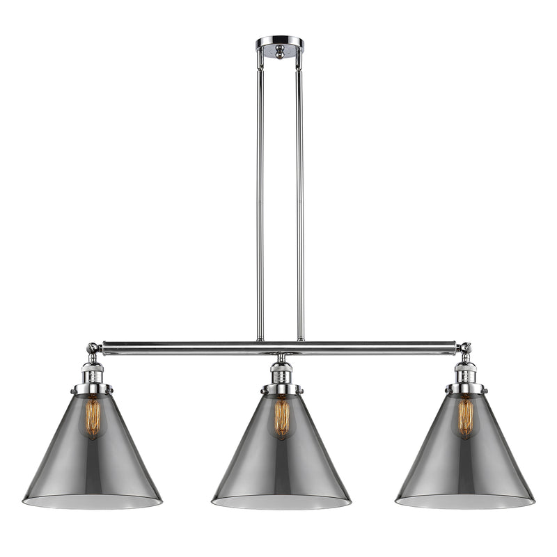 Cone Island Light shown in the Polished Chrome finish with a Plated Smoke shade