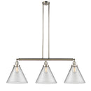 Cone Island Light shown in the Polished Nickel finish with a Clear shade