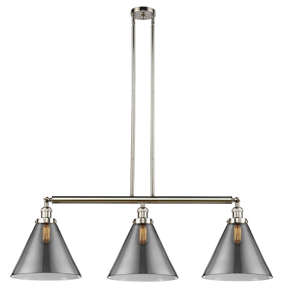 Cone Island Light shown in the Polished Nickel finish with a Plated Smoke shade