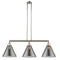 Cone Island Light shown in the Polished Nickel finish with a Plated Smoke shade