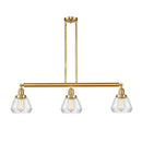 Fulton Island Light shown in the Satin Gold finish with a Clear shade