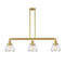 Fulton Island Light shown in the Satin Gold finish with a Clear shade