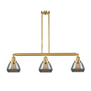 Fulton Island Light shown in the Satin Gold finish with a Plated Smoke shade