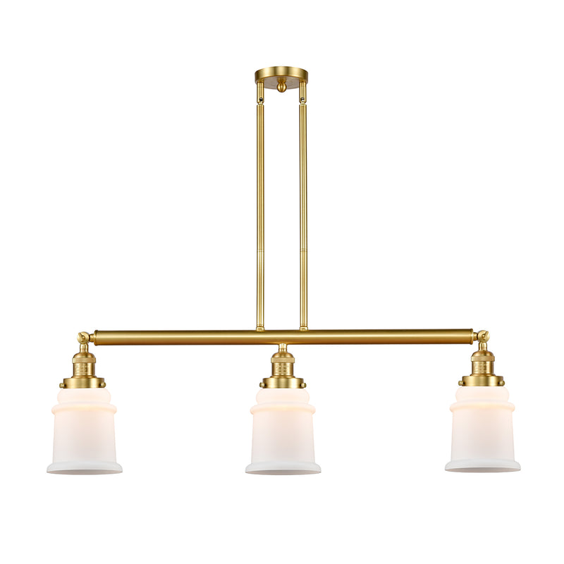 Canton Island Light shown in the Satin Gold finish with a Matte White shade