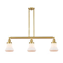 Bellmont Island Light shown in the Satin Gold finish with a Matte White shade