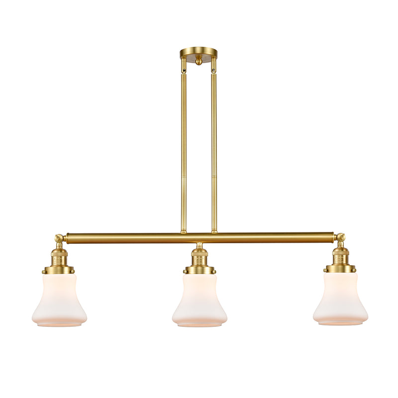 Bellmont Island Light shown in the Satin Gold finish with a Matte White shade