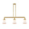 Bellmont Island Light shown in the Satin Gold finish with a Matte White shade