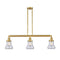 Bellmont Island Light shown in the Satin Gold finish with a Clear shade