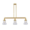 Bellmont Island Light shown in the Satin Gold finish with a Clear shade