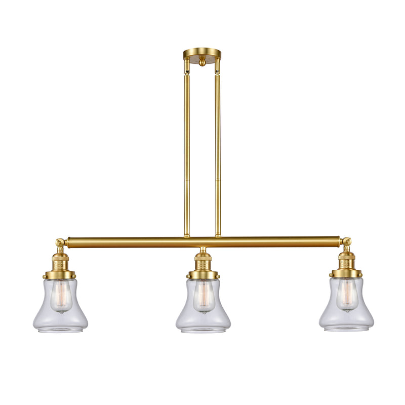 Bellmont Island Light shown in the Satin Gold finish with a Clear shade