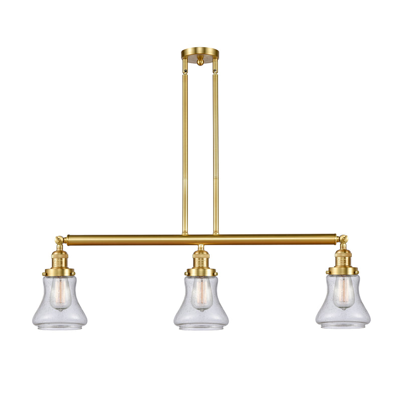 Bellmont Island Light shown in the Satin Gold finish with a Seedy shade