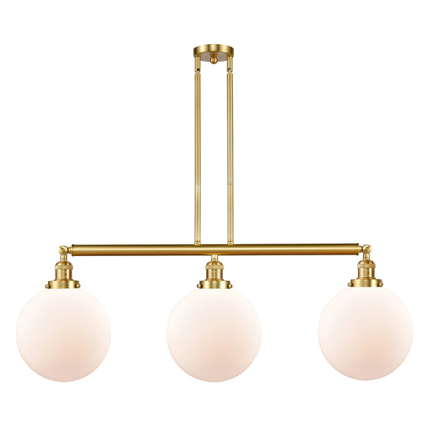 Beacon Island Light shown in the Satin Gold finish with a Matte White shade