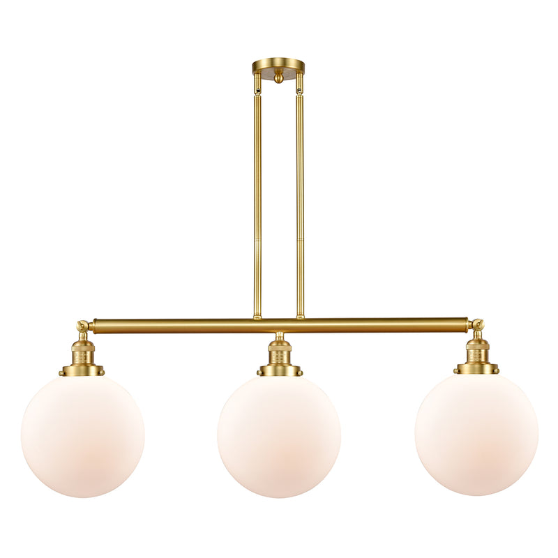 Beacon Island Light shown in the Satin Gold finish with a Matte White shade