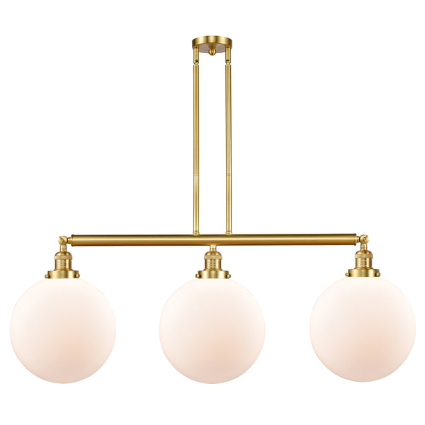 Beacon Island Light shown in the Satin Gold finish with a Matte White shade