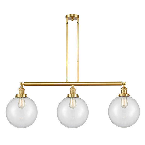 Beacon Island Light shown in the Satin Gold finish with a Clear shade