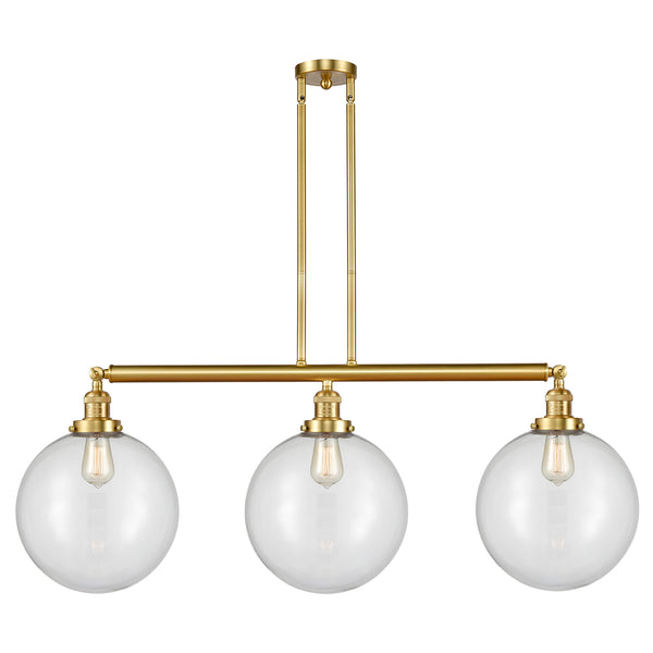 Beacon Island Light shown in the Satin Gold finish with a Clear shade