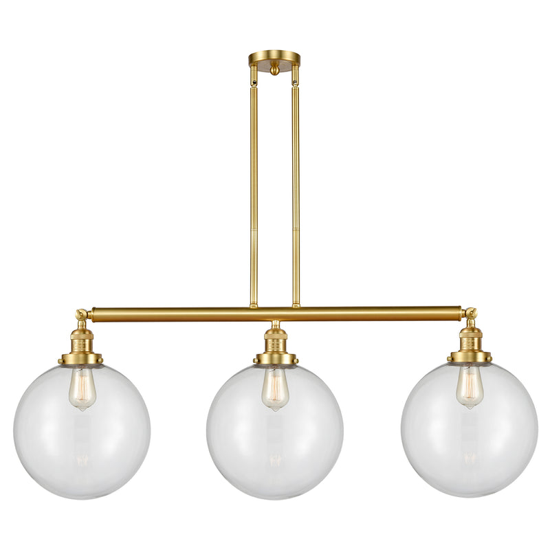 Beacon Island Light shown in the Satin Gold finish with a Clear shade