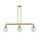 Beacon Island Light shown in the Satin Gold finish with a Clear shade