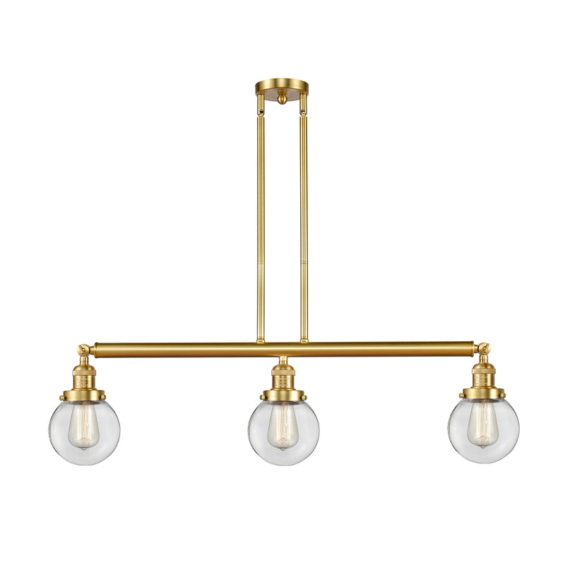 Beacon Island Light shown in the Satin Gold finish with a Clear shade