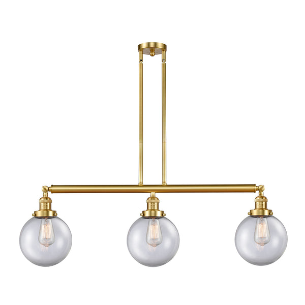 Beacon Island Light shown in the Satin Gold finish with a Clear shade