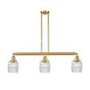 Colton Island Light shown in the Satin Gold finish with a Clear Halophane shade