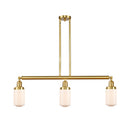 Dover Island Light shown in the Satin Gold finish with a Matte White shade