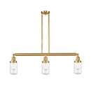 Dover Island Light shown in the Satin Gold finish with a Clear shade