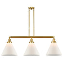 Cone Island Light shown in the Satin Gold finish with a Matte White shade