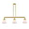 Cone Island Light shown in the Satin Gold finish with a Matte White shade