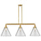 Cone Island Light shown in the Satin Gold finish with a Clear shade