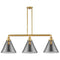 Cone Island Light shown in the Satin Gold finish with a Plated Smoke shade