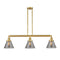 Cone Island Light shown in the Satin Gold finish with a Plated Smoke shade