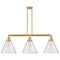 Cone Island Light shown in the Satin Gold finish with a Seedy shade