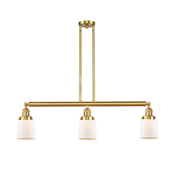 Bell Island Light shown in the Satin Gold finish with a Matte White shade