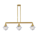 Oxford Island Light shown in the Satin Gold finish with a Clear shade