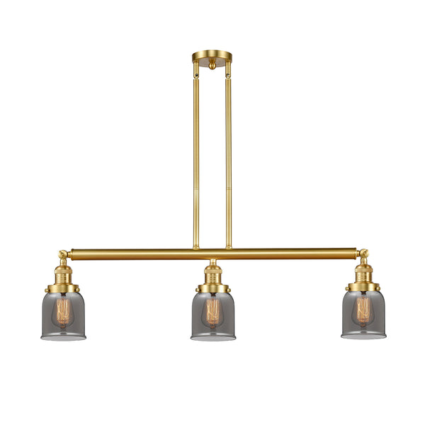 Bell Island Light shown in the Satin Gold finish with a Plated Smoke shade