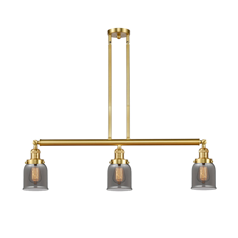 Bell Island Light shown in the Satin Gold finish with a Plated Smoke shade