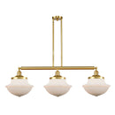 Oxford Island Light shown in the Satin Gold finish with a Matte White shade