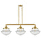 Oxford Island Light shown in the Satin Gold finish with a Clear shade