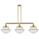 Oxford Island Light shown in the Satin Gold finish with a Clear shade