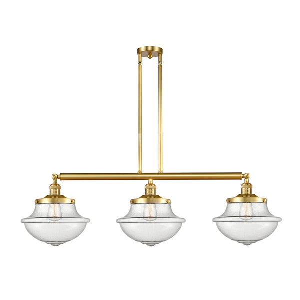 Oxford Island Light shown in the Satin Gold finish with a Seedy shade