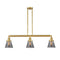 Cone Island Light shown in the Satin Gold finish with a Plated Smoke shade