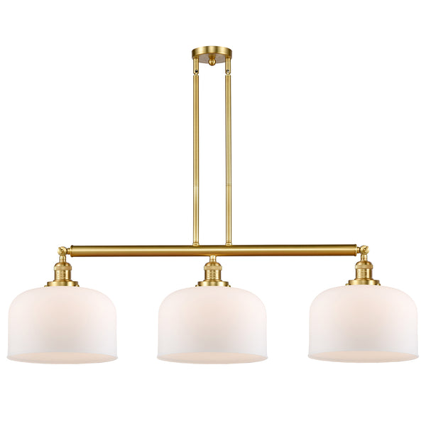 Bell Island Light shown in the Satin Gold finish with a Matte White shade