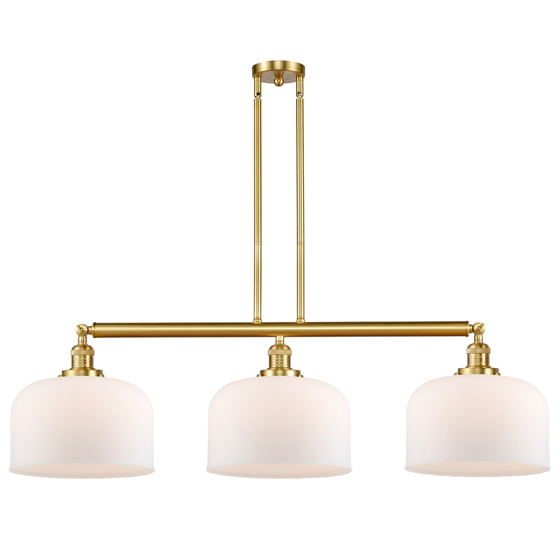 Bell Island Light shown in the Satin Gold finish with a Matte White shade