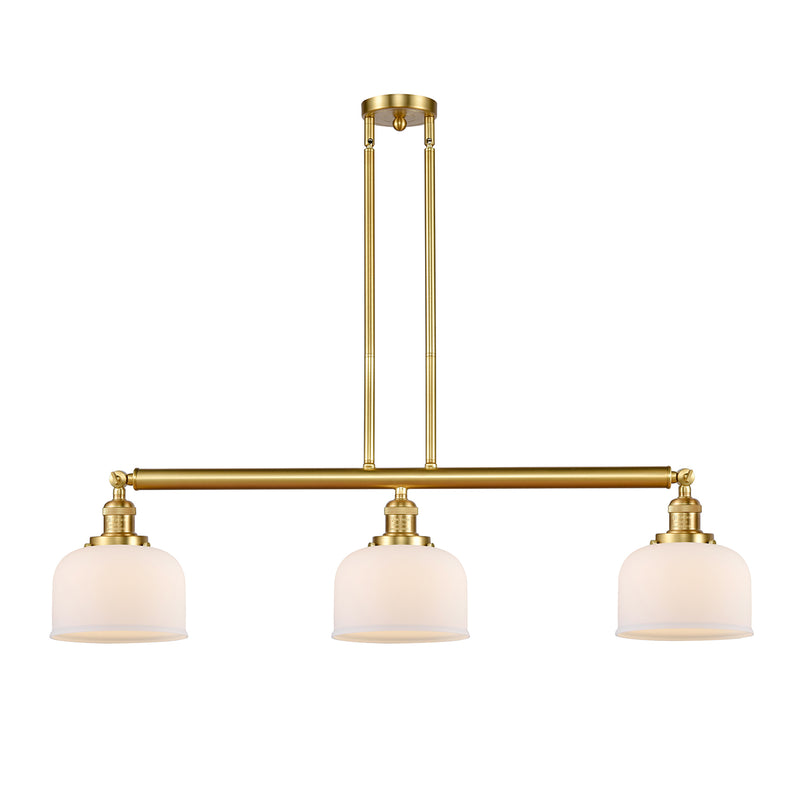 Bell Island Light shown in the Satin Gold finish with a Matte White shade