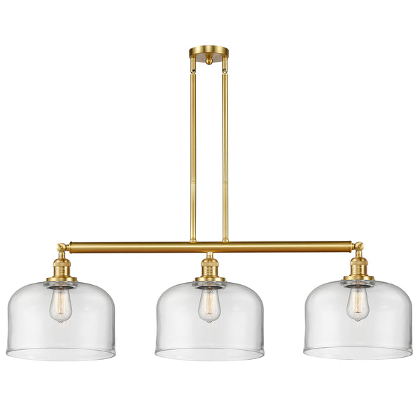 Bell Island Light shown in the Satin Gold finish with a Clear shade