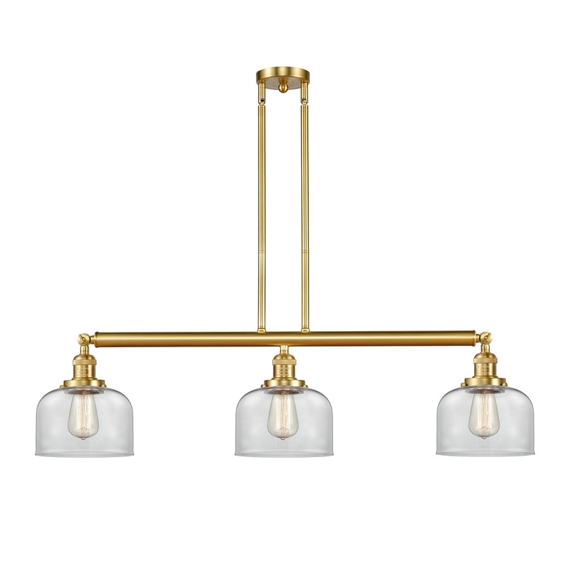 Bell Island Light shown in the Satin Gold finish with a Clear shade