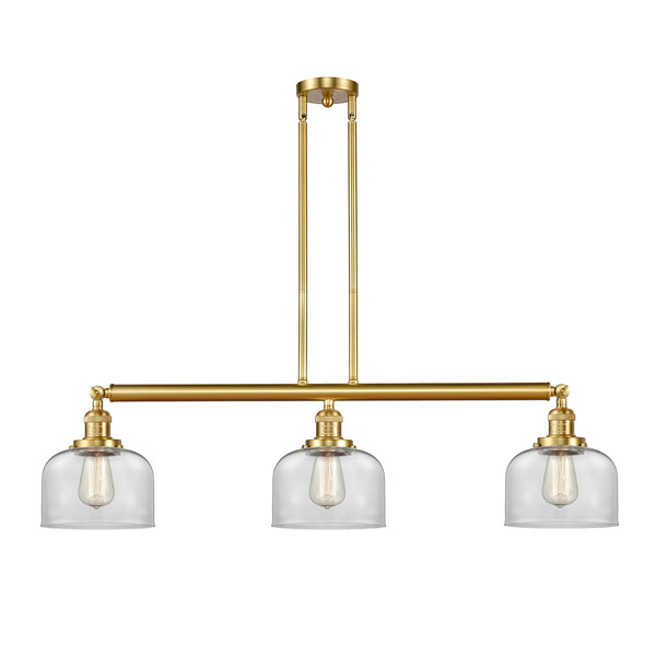 Bell Island Light shown in the Satin Gold finish with a Clear shade