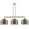 Bell Island Light shown in the Satin Gold finish with a Plated Smoke shade