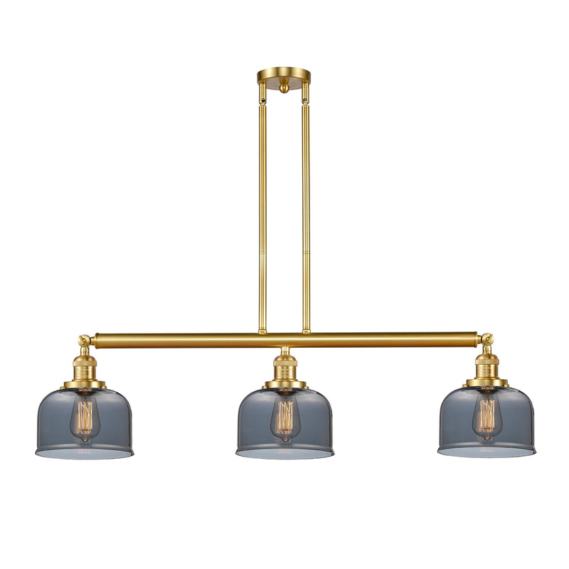 Bell Island Light shown in the Satin Gold finish with a Plated Smoke shade